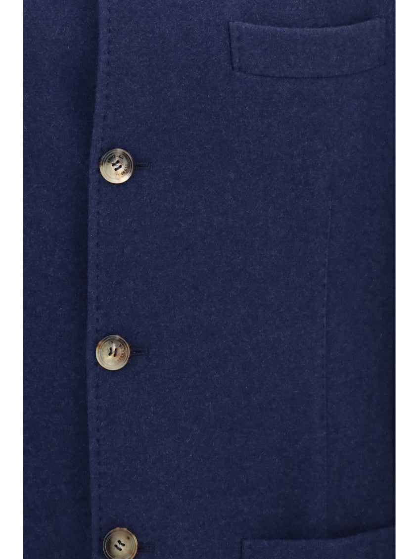 Blue Mandarin Collar Blazer 3