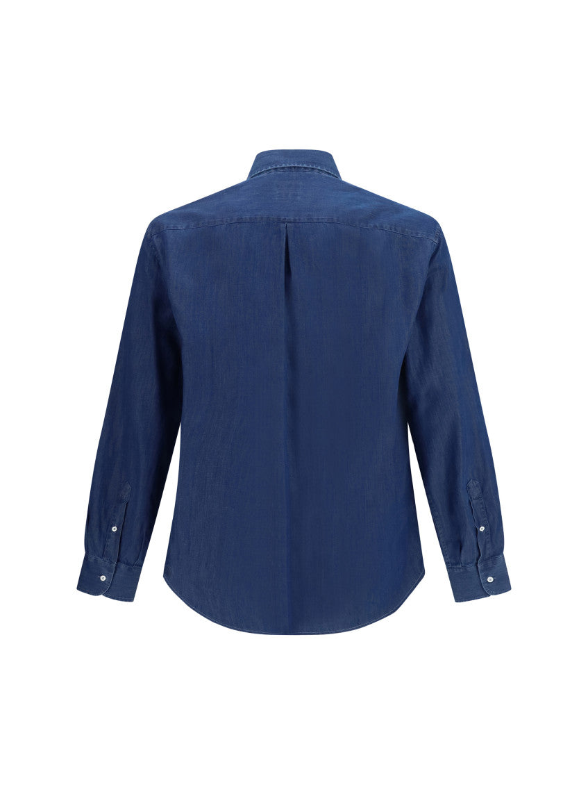 Blue Solid Denim Shirt 2