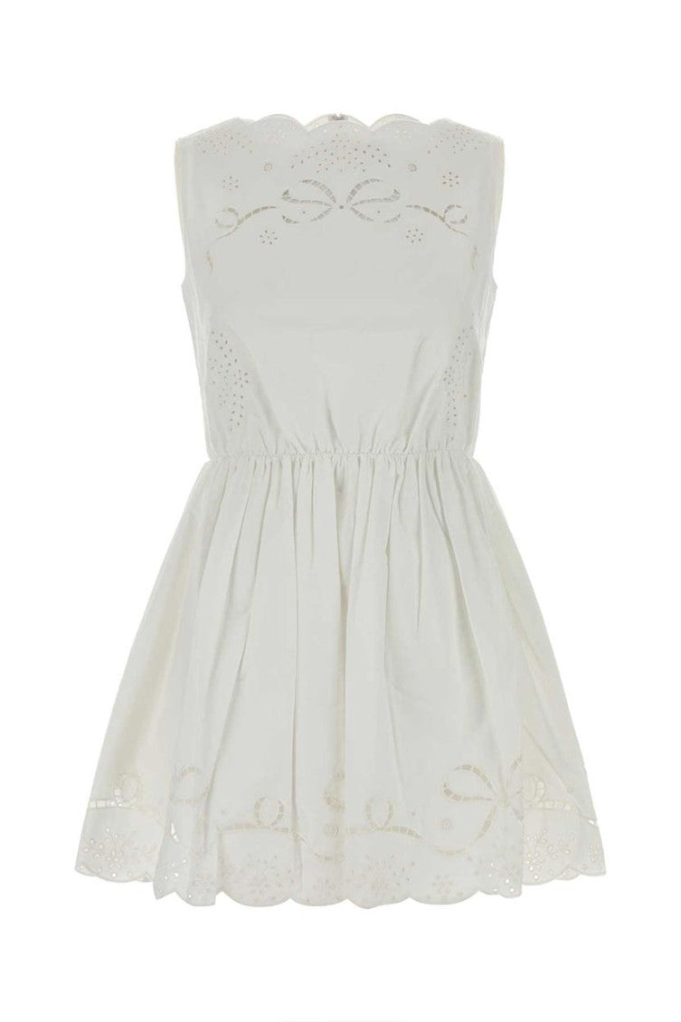 White Embroidered Strapless Mini Dress 1