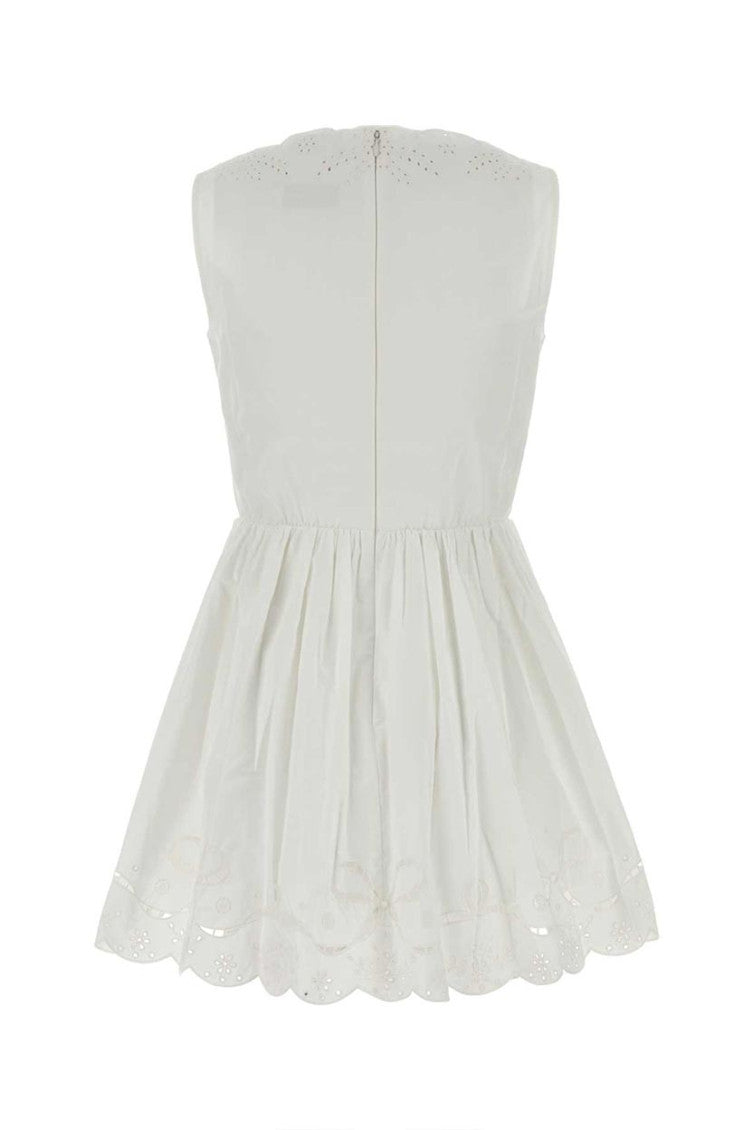 White Embroidered Strapless Mini Dress 2
