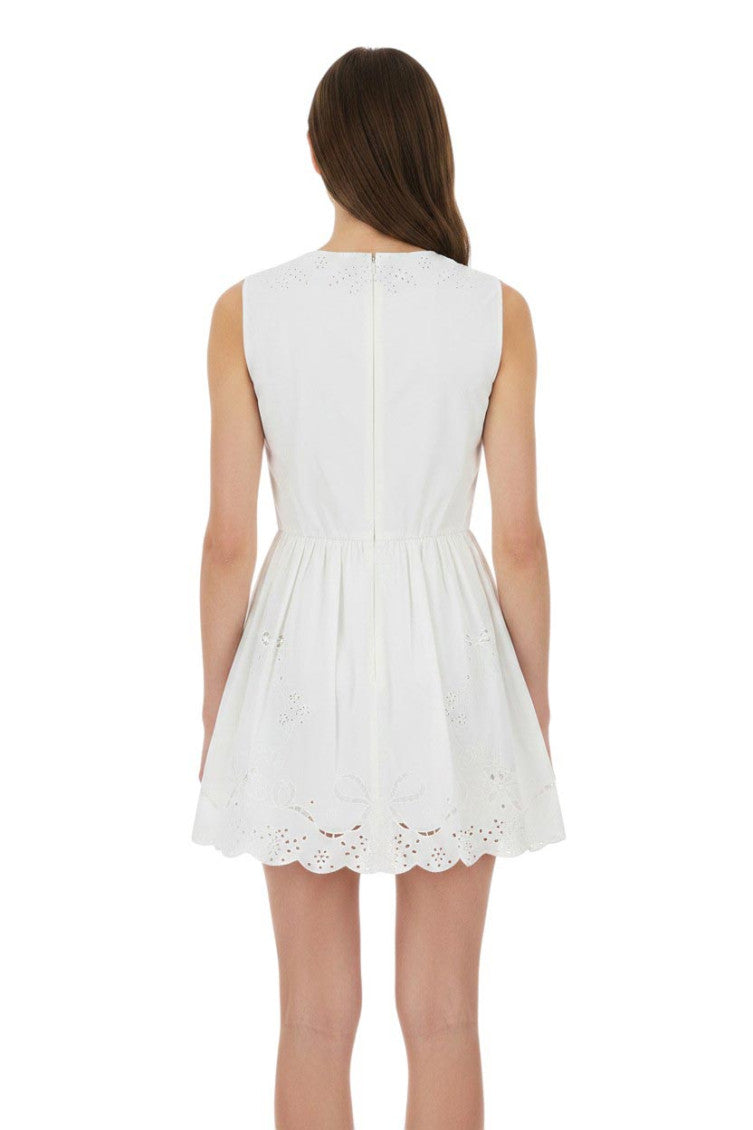 White Embroidered Strapless Mini Dress 4