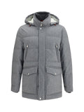 Grey Hood Down Jacket 1