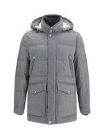 Grey Hood Down Jacket 1