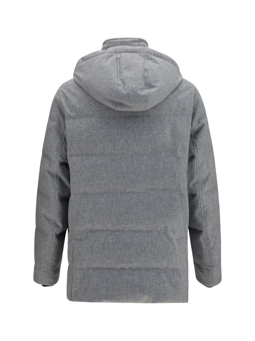 Grey Hood Down Jacket 2