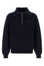 Blue Half Zip Logo Sweater 1