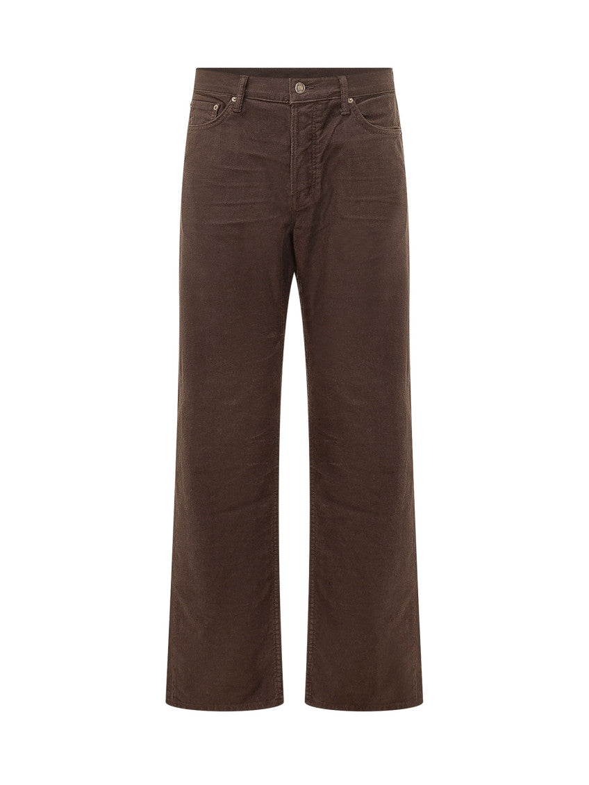 Brown Solid Straight Jeans 1