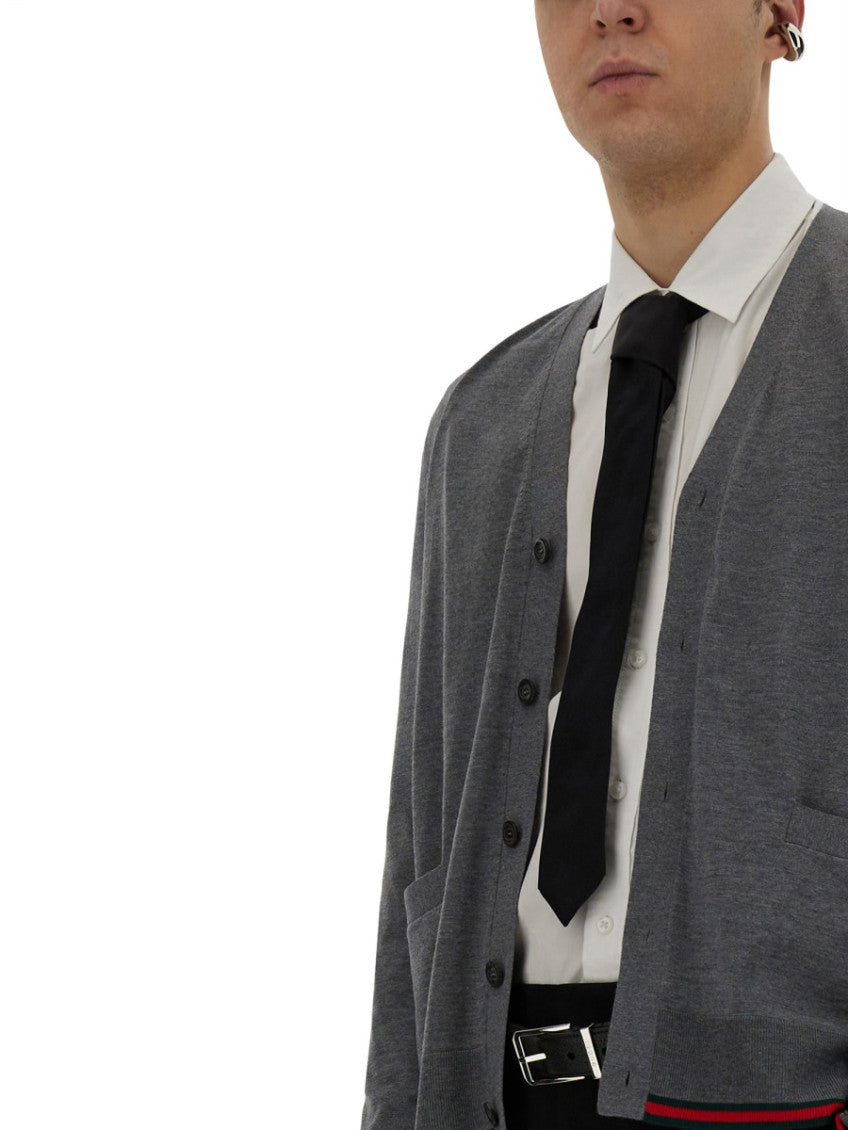 Grey V-Neck Cardigan 4