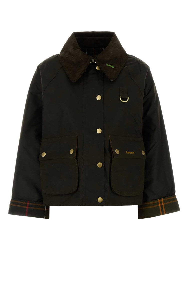 Olive Solid Shirt Collar Jacket 1