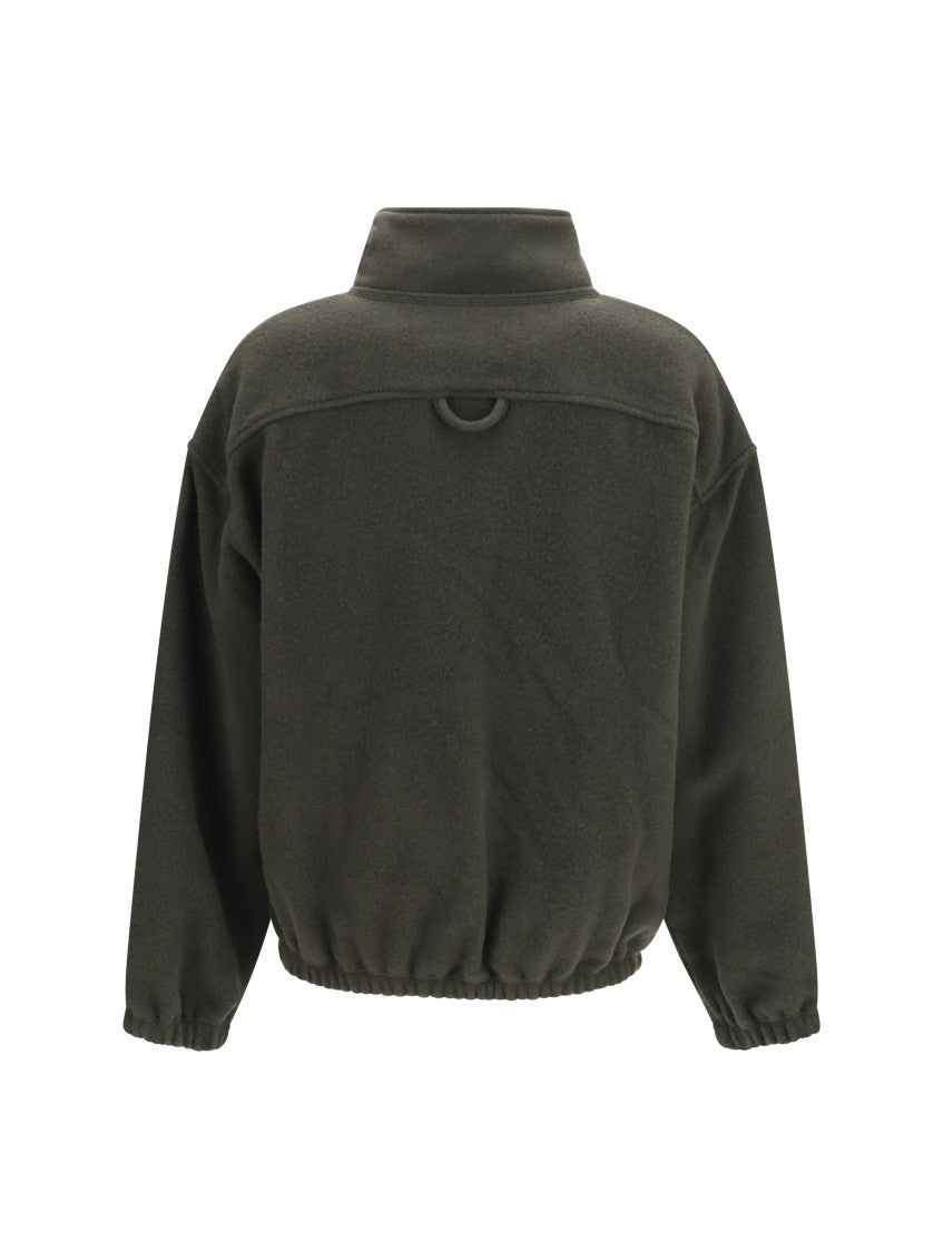 Green Solid Mock Collar Jacket 2