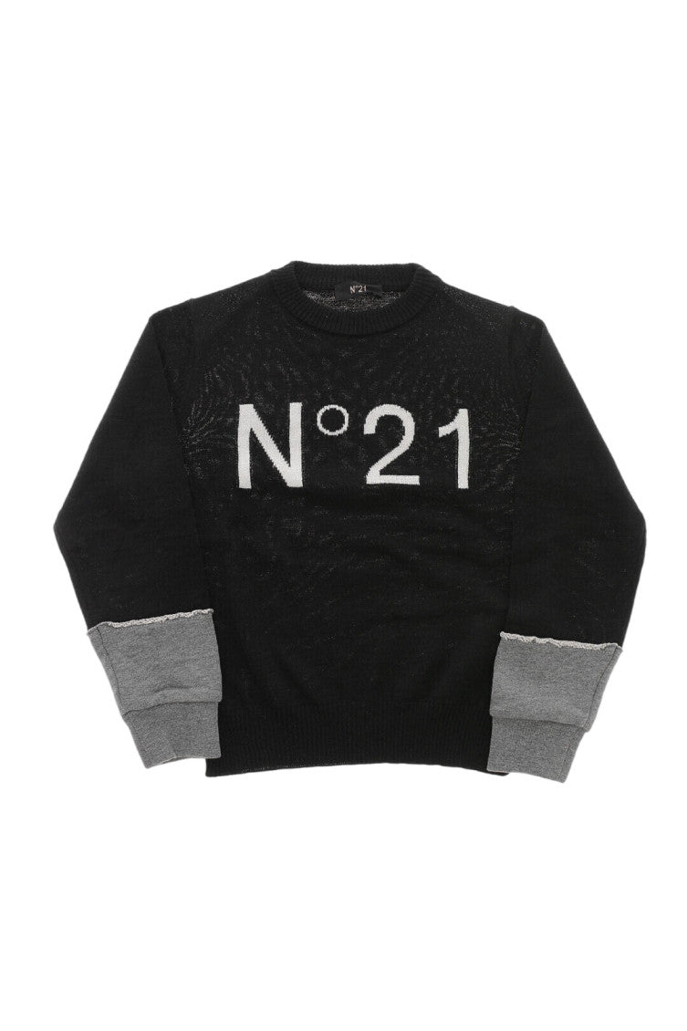 Boys Black Logo Sweaters 1