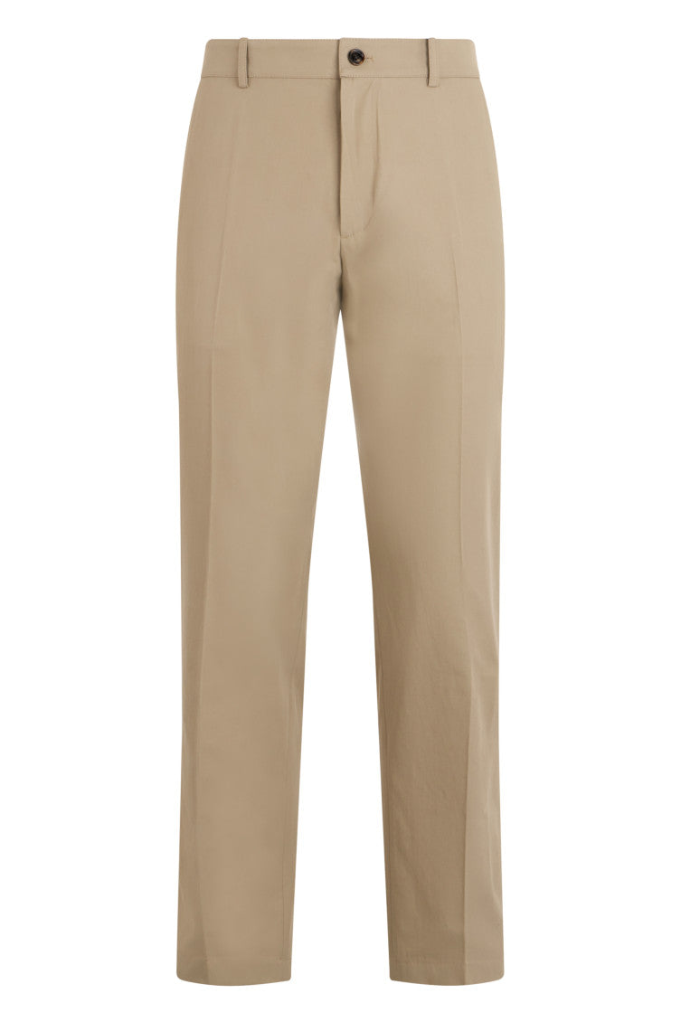 Beige Flat Front Pants 1