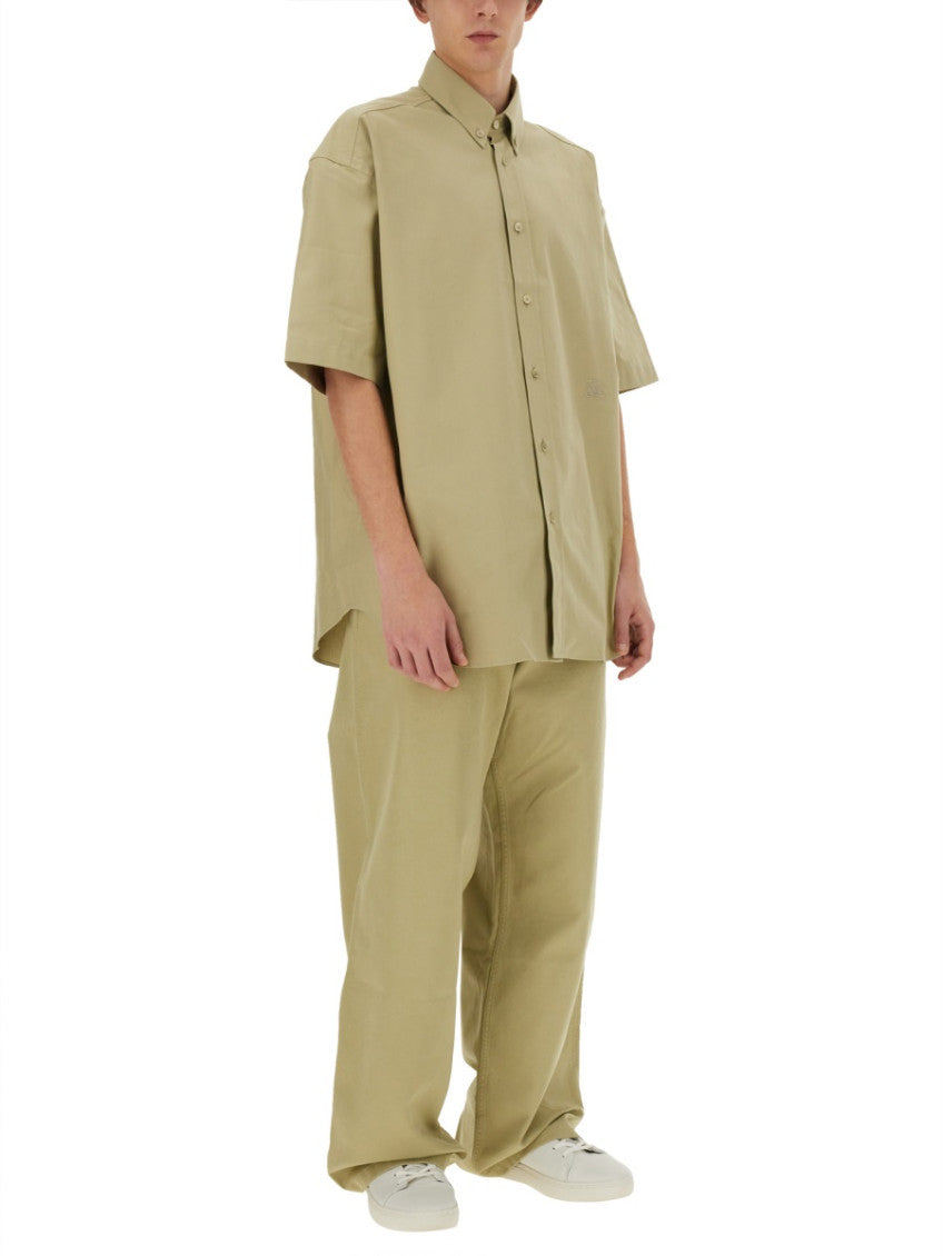 Beige Oversized Logo Shirt 2