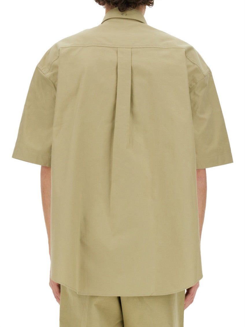 Beige Oversized Logo Shirt 3