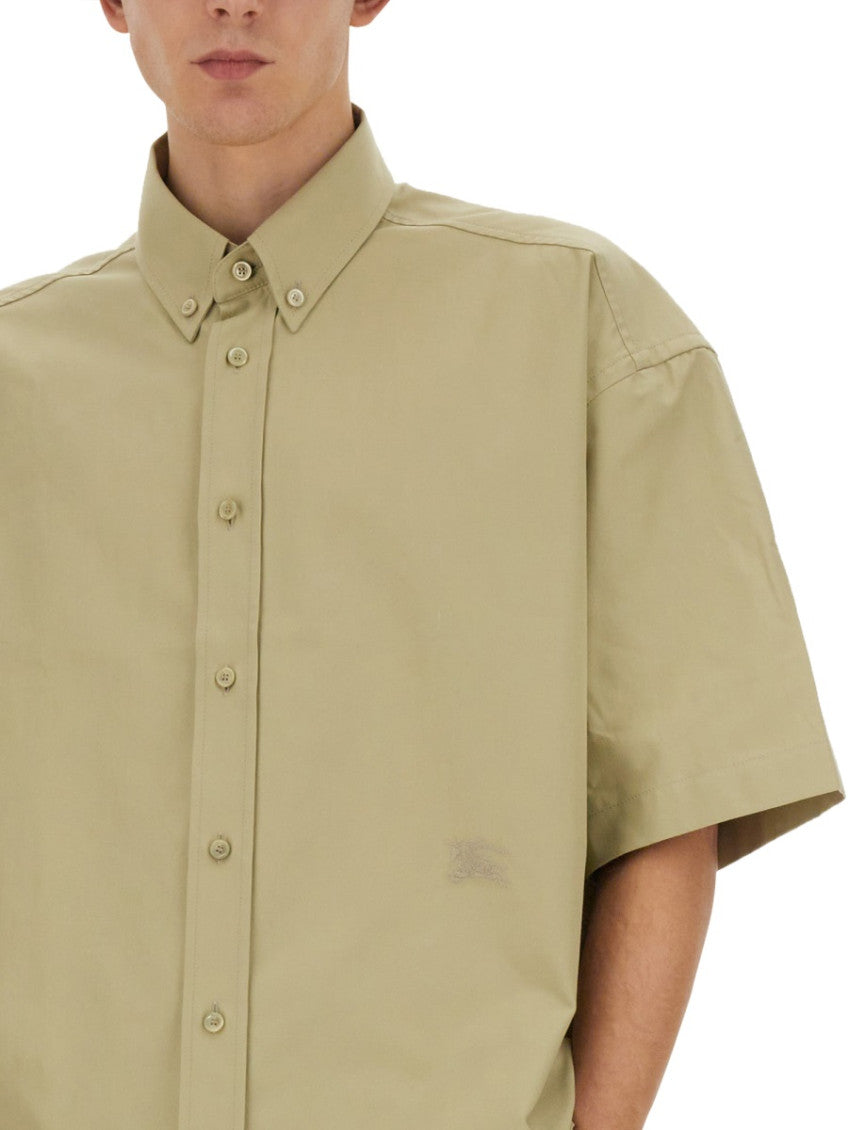 Beige Oversized Logo Shirt 4