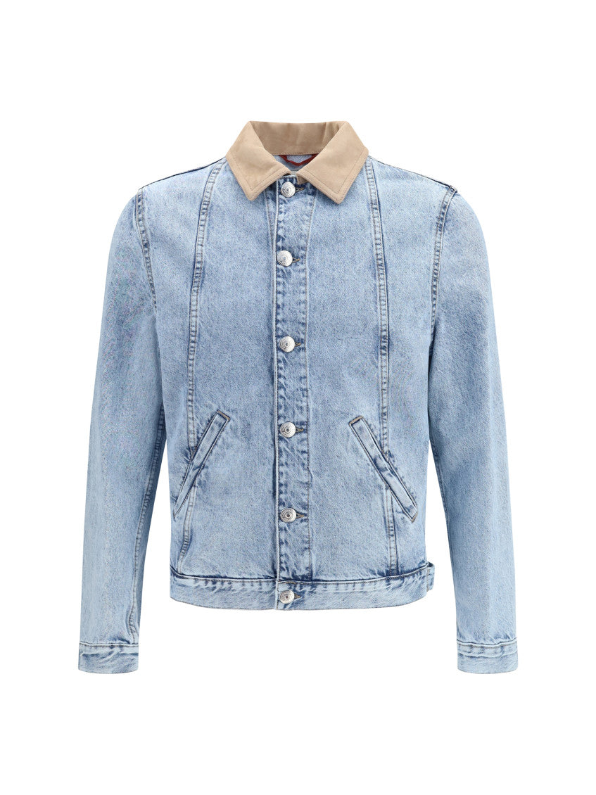 Light Blue Solid Denim Jacket 1