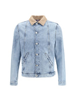 Light Blue Solid Denim Jacket 1