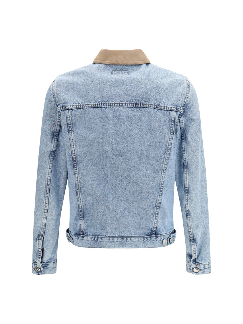 Light Blue Solid Denim Jacket 2