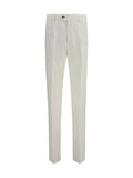 White Regular Pleated Pants 1