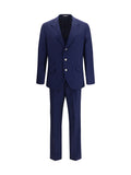 Navy Blue Notched Lapel Suit 1