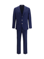 Navy Blue Notched Lapel Suit 1