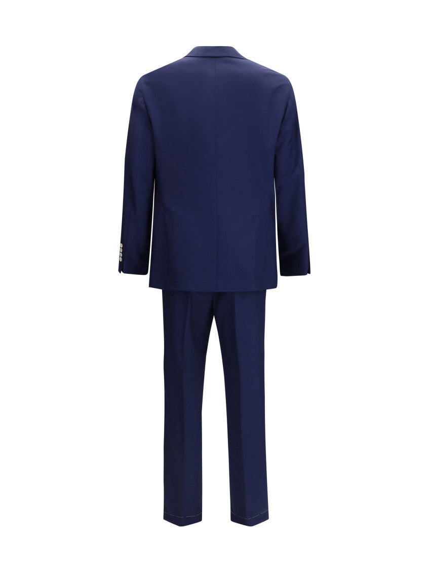 Navy Blue Notched Lapel Suit 2