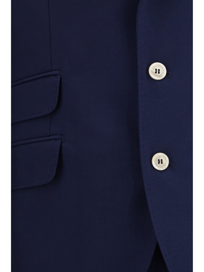 Navy Blue Notched Lapel Suit 4
