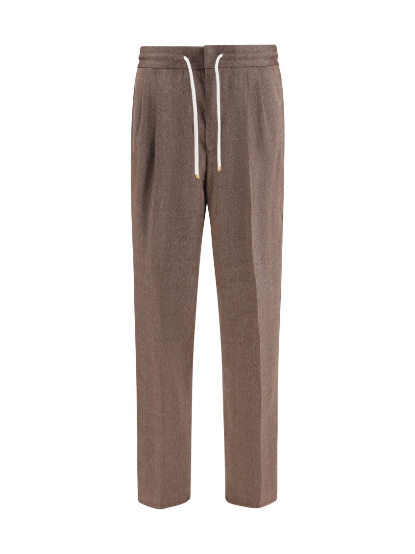 Brown Drawstring Trousers 1