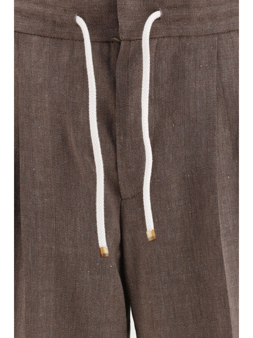 Brown Drawstring Trousers 3