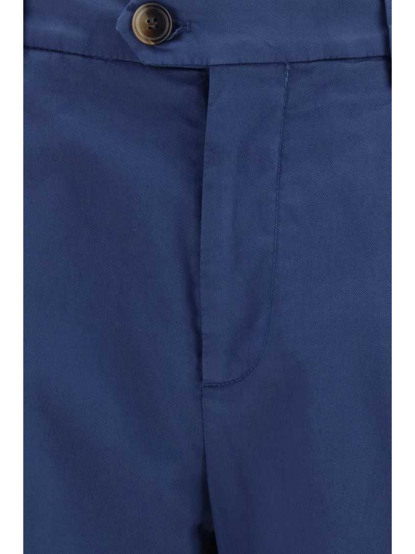 Blue Solid Chino Pants 3