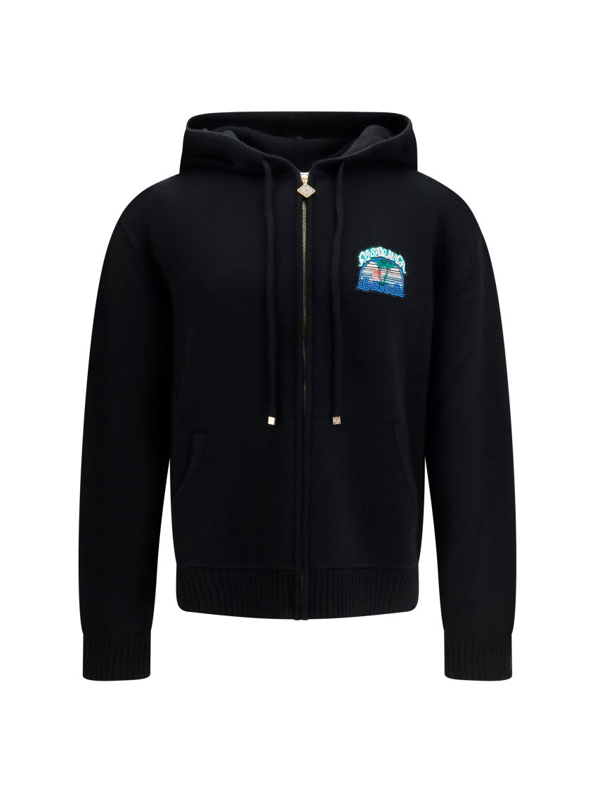 Black Regular Logo Hoodie 1