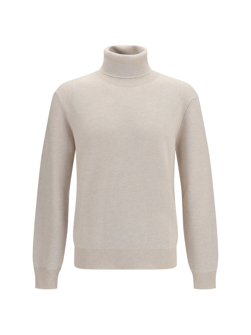 Light Beige Knitted Sweater 1
