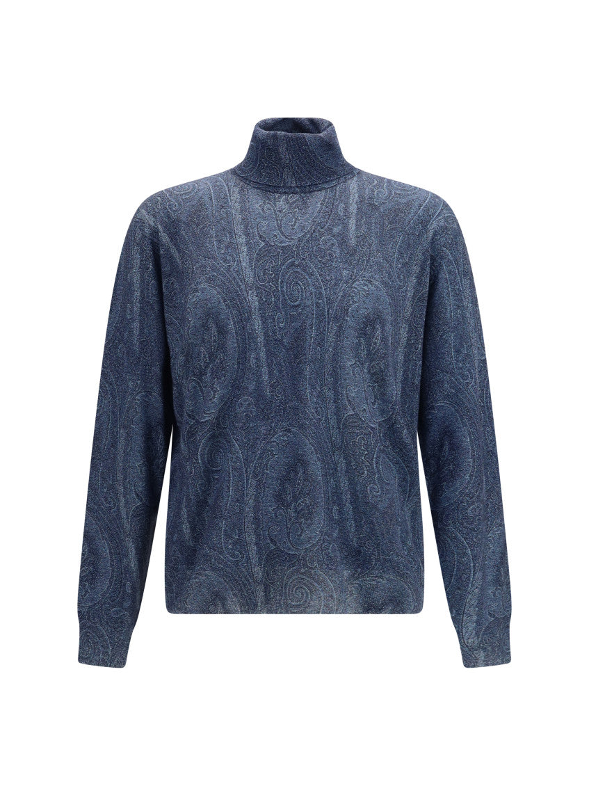 Dark Navy Paisley Sweater 1