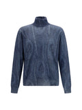 Dark Navy Paisley Sweater 1