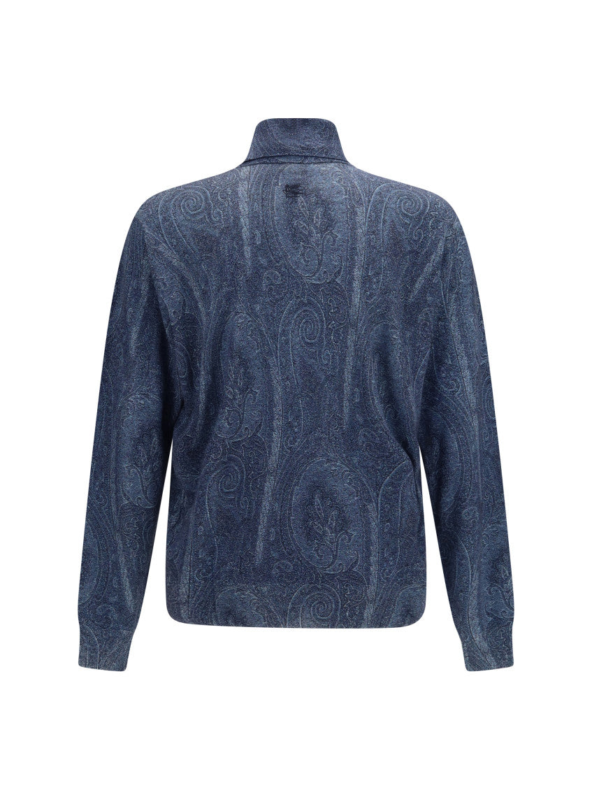 Dark Navy Paisley Sweater 2