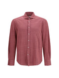 Red Textured Regular Shirt 1