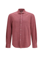 Red Textured Regular Shirt 1