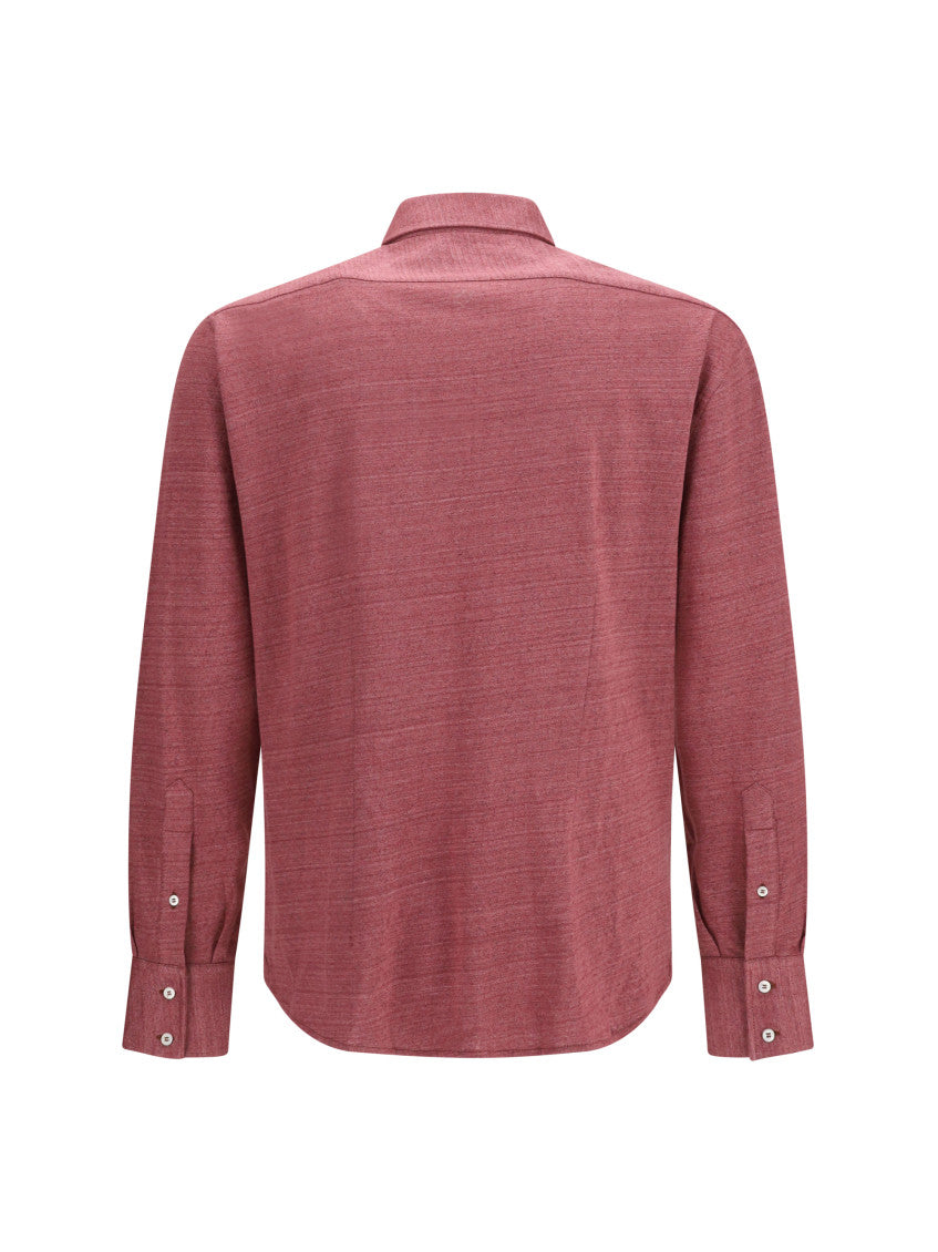 Red Textured Regular Shirt 2