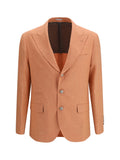 Orange Peaked Lapel Blazer 1