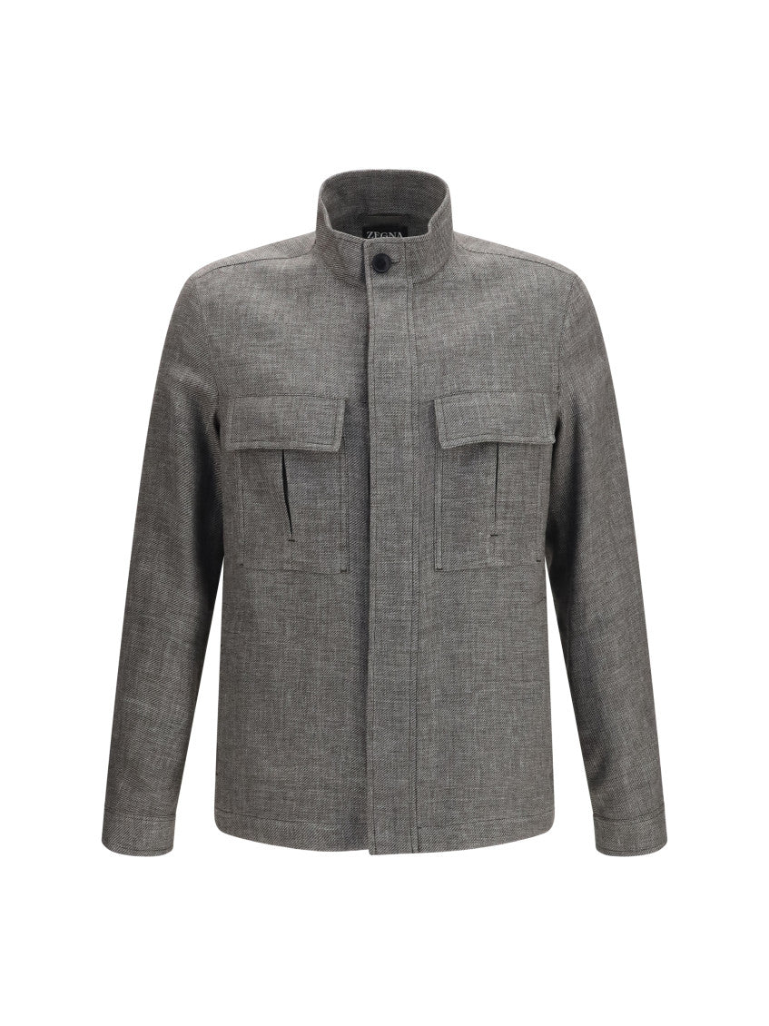 Grey Regular Shirt Jacket 1