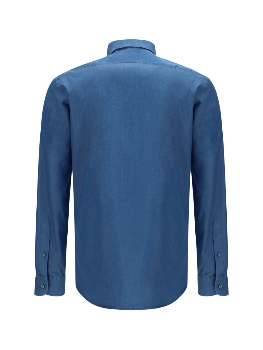 Blue Regular Solid Shirt 2