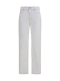 White Straight High Rise Jeans 1