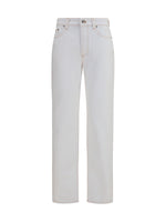 White Straight High Rise Jeans 1