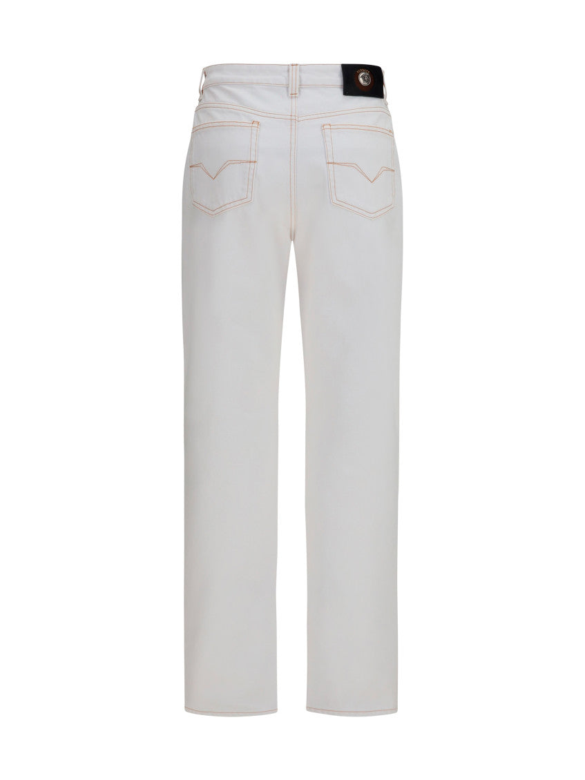 White Straight High Rise Jeans 2