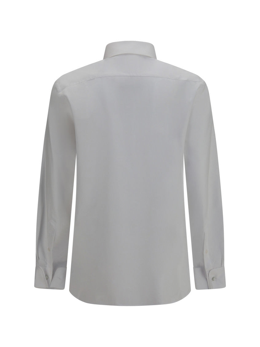 White Slim Textured Shirt 2