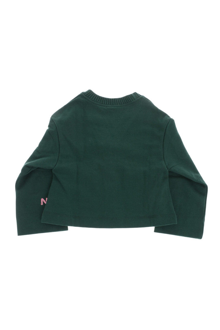 Girls Dark Green Embroidered Cardigan 2