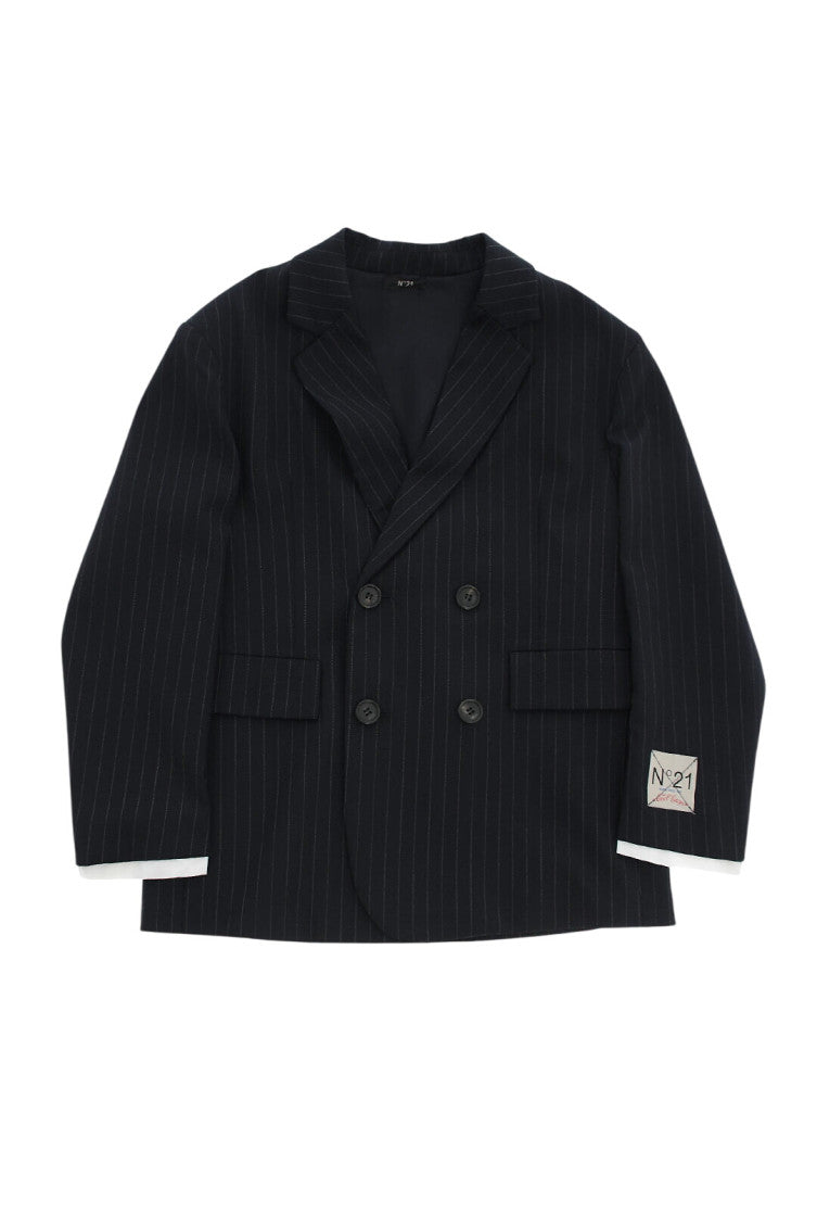 Girls Black Stripes Blazers 1