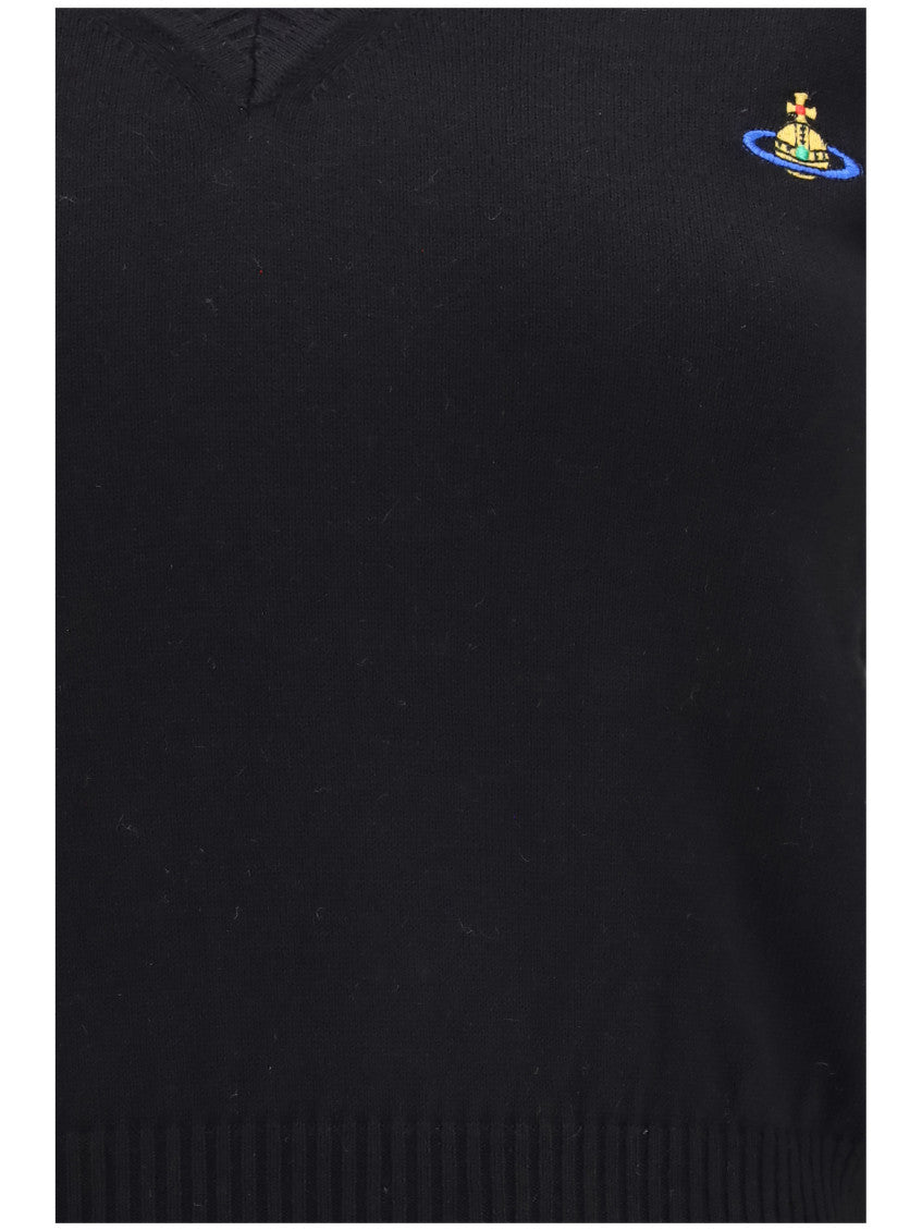 Black Solid V Neck Sweater 3