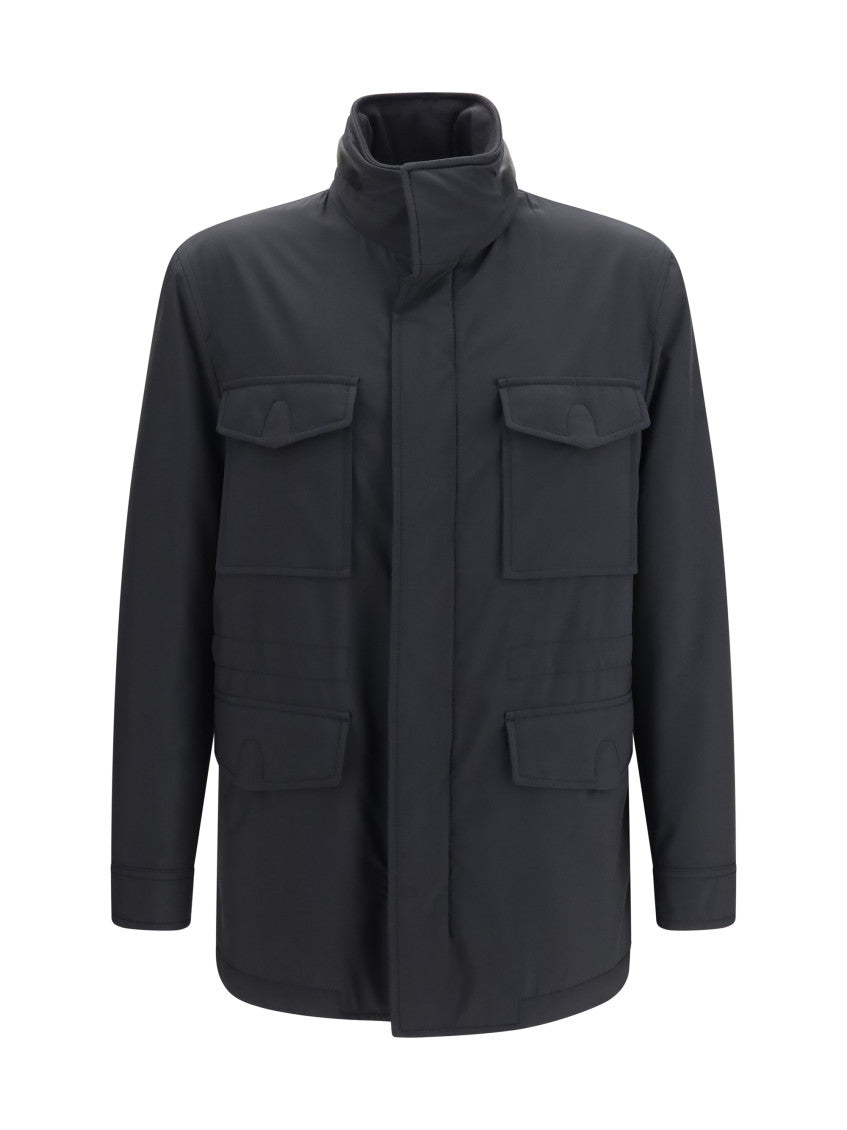 Black Mock Collar Jacket 1