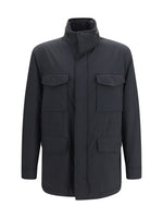 Black Mock Collar Jacket 1