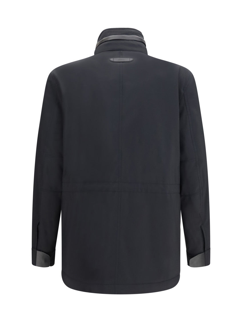 Black Mock Collar Jacket 2